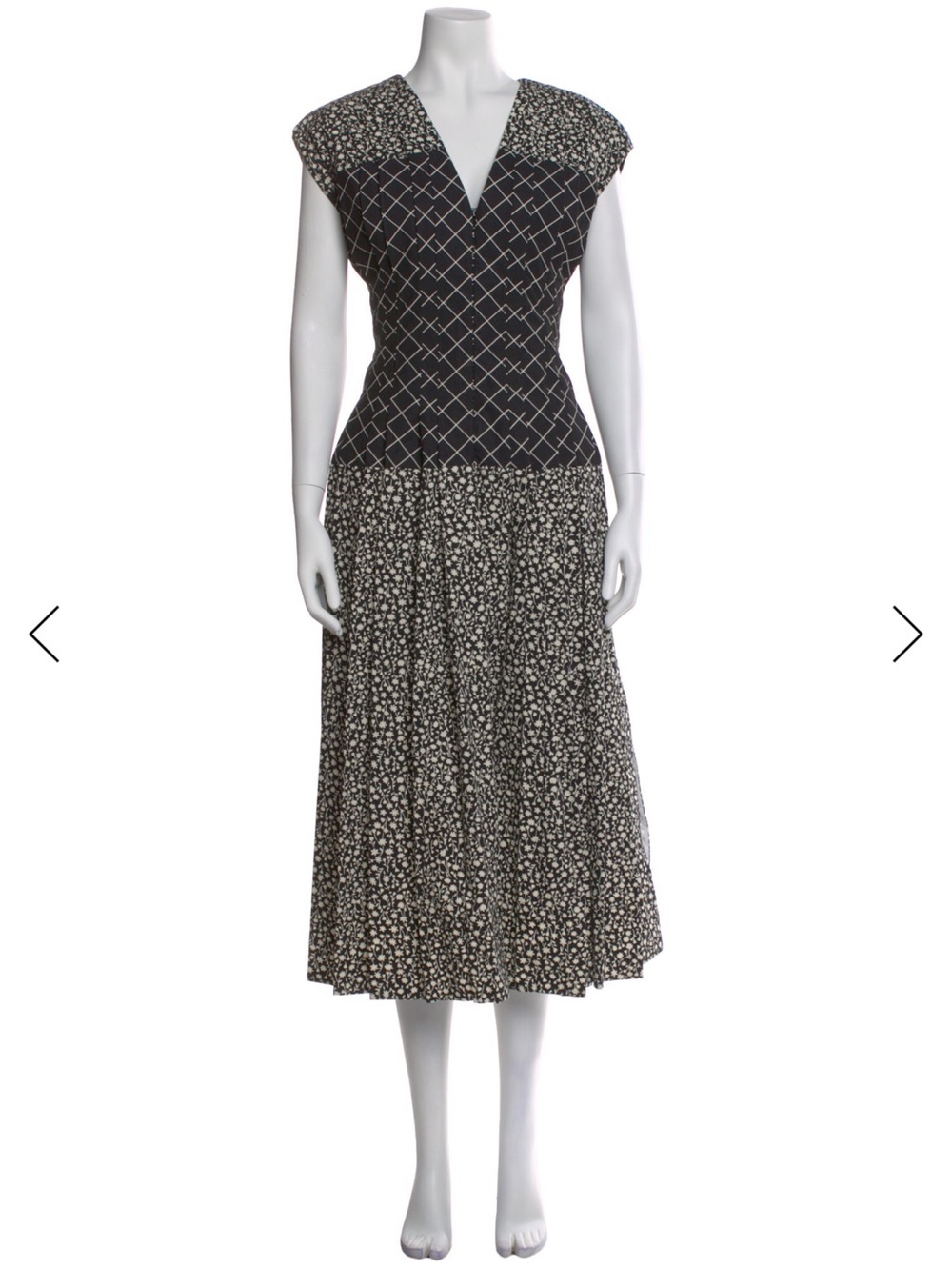Tory Burch  Black & White Patterned corset Dress